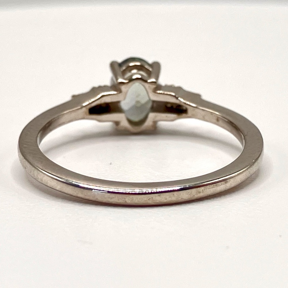 Peacock Tanzanite Ring, Natural Diamond accents in Platinum over Sterling Silver - Picture 6 of 13
